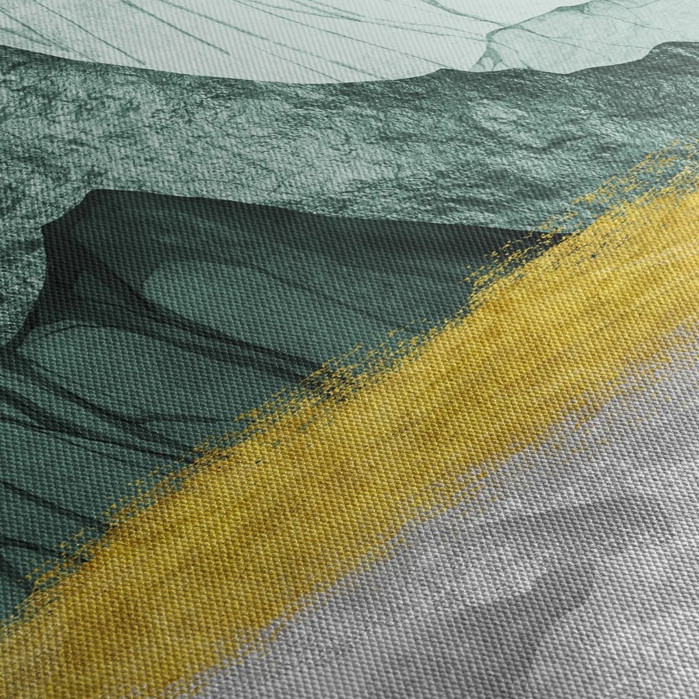 Obraz - Emerald Mountains N⁰2 (z zegarem) (90x30 cm)