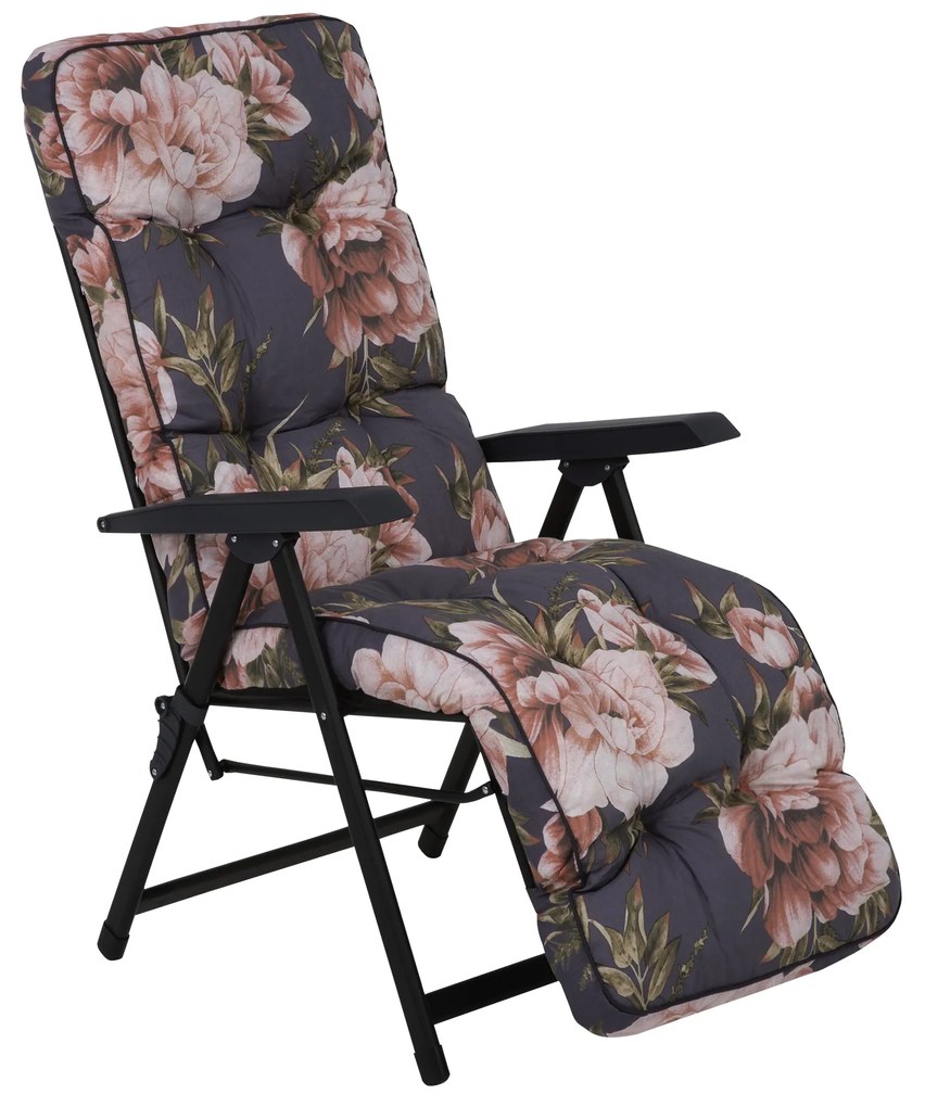 Fotel ogrodowy z podnóżkiem Lena Plus Black Edition A098-01IB PATIO