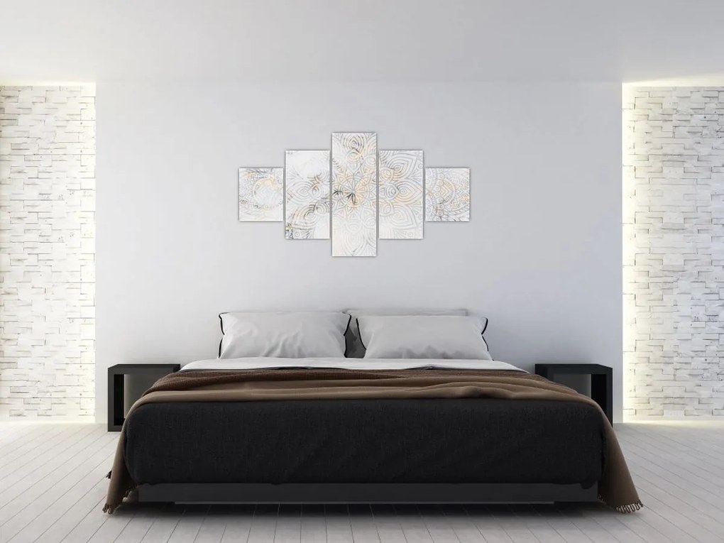 Obraz białej mandali (125x70 cm)