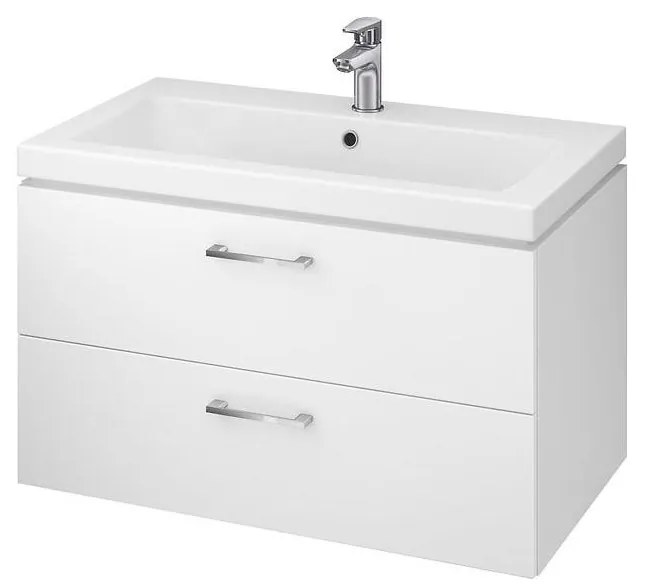 Cersanit S801-149-DSM - Wisząca szafka łazienkowa z umywalką LARA 80 cm, biała