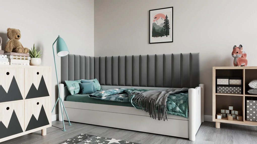 Zestaw 20 paneli tapicerowanych QUADRATTA 210x90x60 szary ELTAP