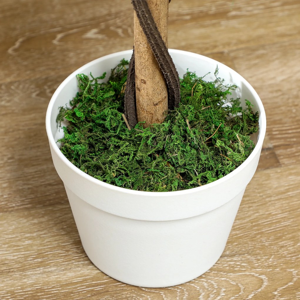 Outsunny Sztuczny krzew, Sztuczna roślina w doniczce cementowej, sztuczna roślina