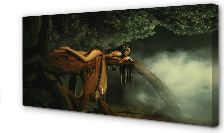 Duży obraz na płótnie Kobieta-Drzewo w Chmurach