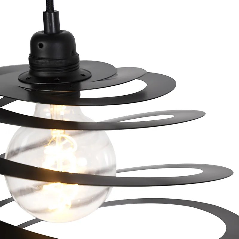 Designerska lampa wisząca 2-światłowa ze spiralnym kloszem 50 cm - ScrollDesignerski Oswietlenie wewnetrzne