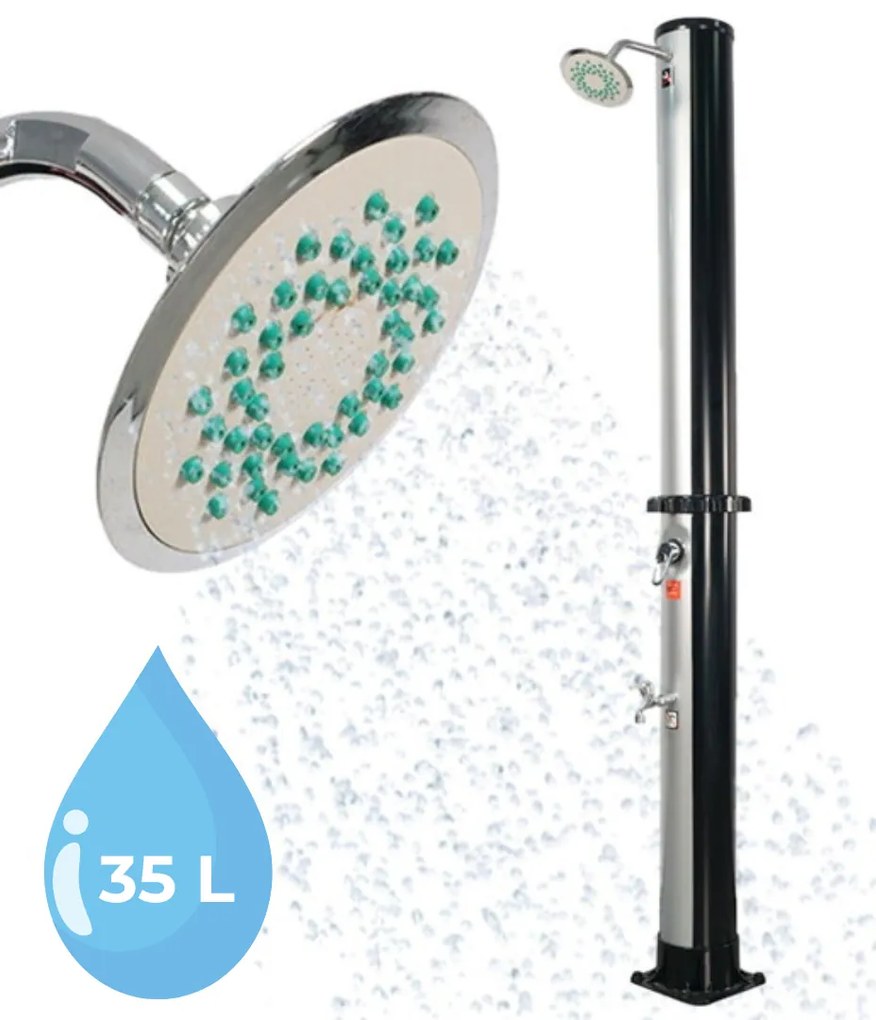 Prysznic solarny KARIBIK, 35l, srebrna/czarna Jurhan