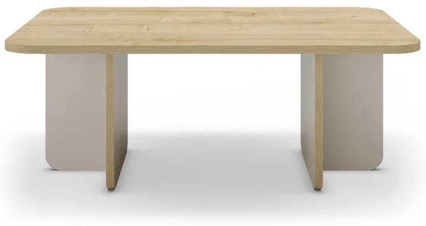 Kremowy/w naturalnym kolorze stolik z blatem w dekorze dębu 56x100 cm Hillary – Marckeric
