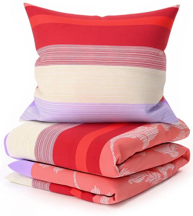 PrzytulneMieszkanie.pl PrzytulneMieszkanie.pl Pościel z bawełny Renforcé IMARA czerwona Rozmiar pościeli: 2 szt 80 x 80 cm | 200 x 200 cm