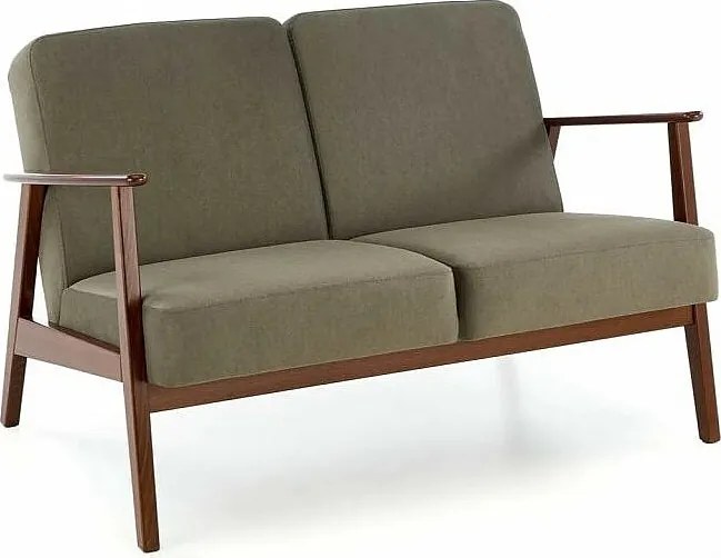 Sofa MILANO 2S oliwkowa/orzech dwuosobowa