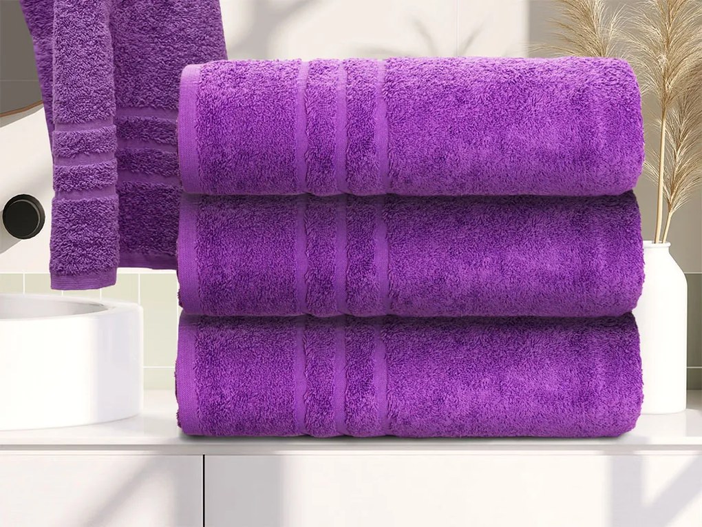 Ręcznik kąpielowy Comfort 70 x 140 cm fioletowy, 100% bawełna