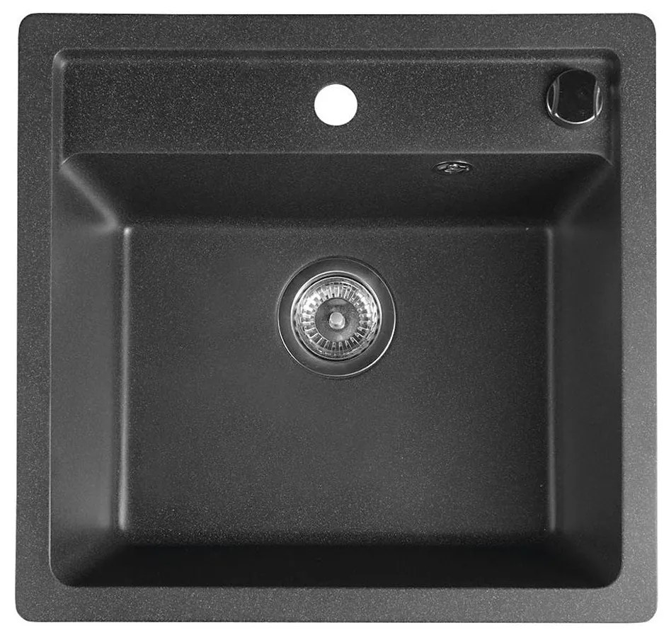 Sapho - Zlewozmywak kuchenny 53x50 cm granitowy/czarny