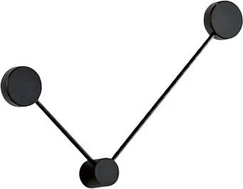 Kinkiet Eclipsia Black - 325x520x64mm 2xGX53 - Dwuramienny metalowy kinkiet - Długie ramię po prawej stronie