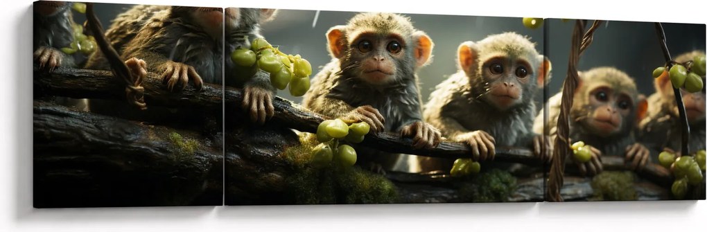 Obraz - Małpy (170x50 cm)