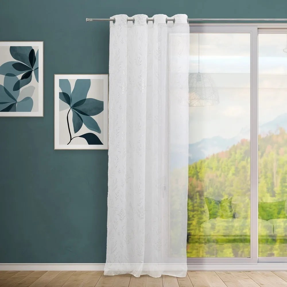 Firanka w biało-srebrnym kolorze 140x260 cm Buds – Casa Selección