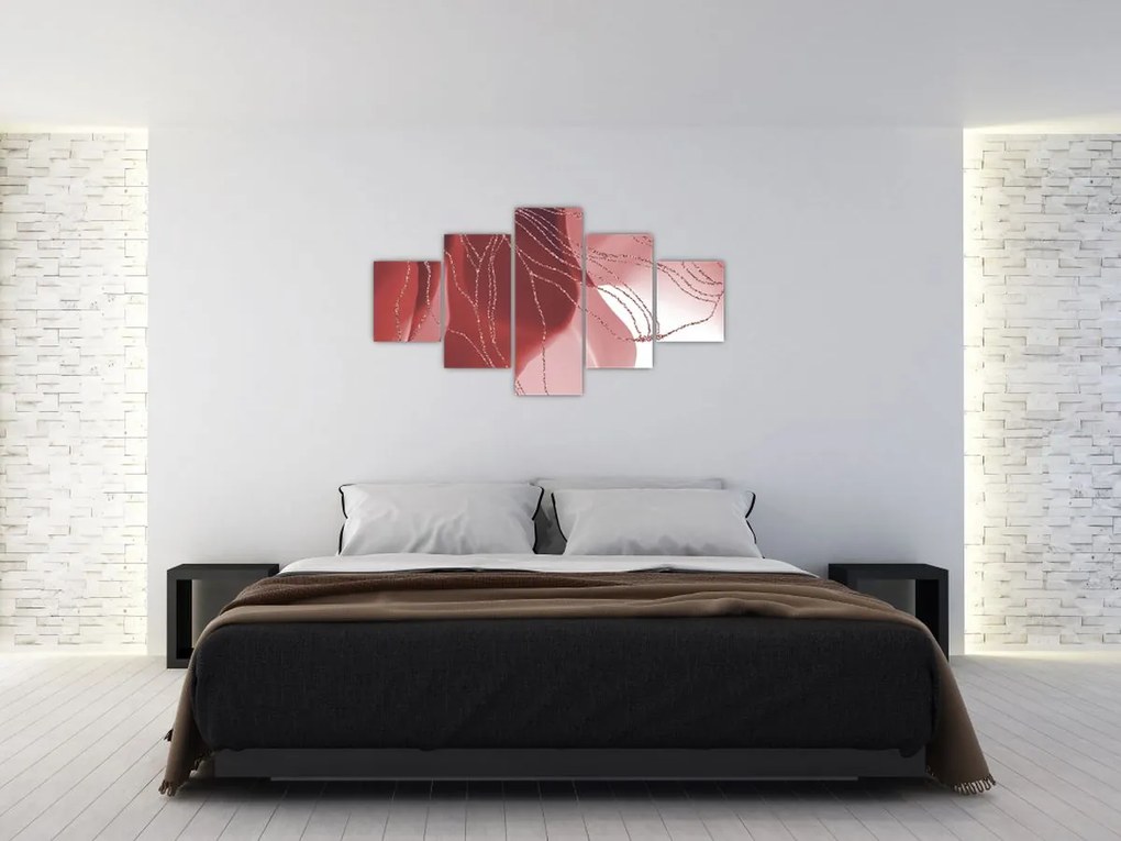 Obraz - Czerwony abstrakcyjny kwiat N⁰1 (125x70 cm)