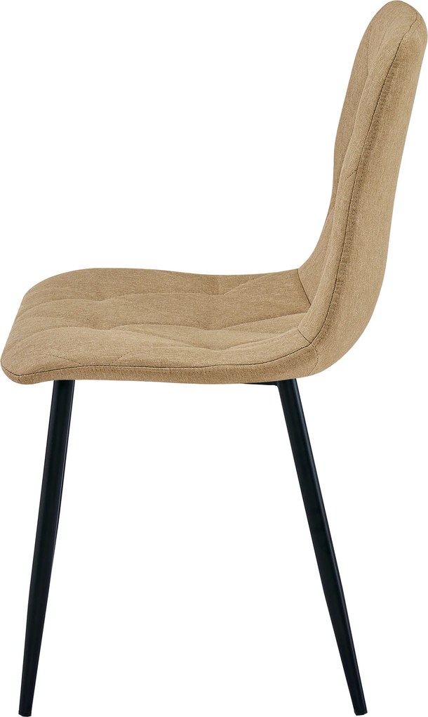 Brązowe krzesło do kuchni LIBRA z czarnymi nogami