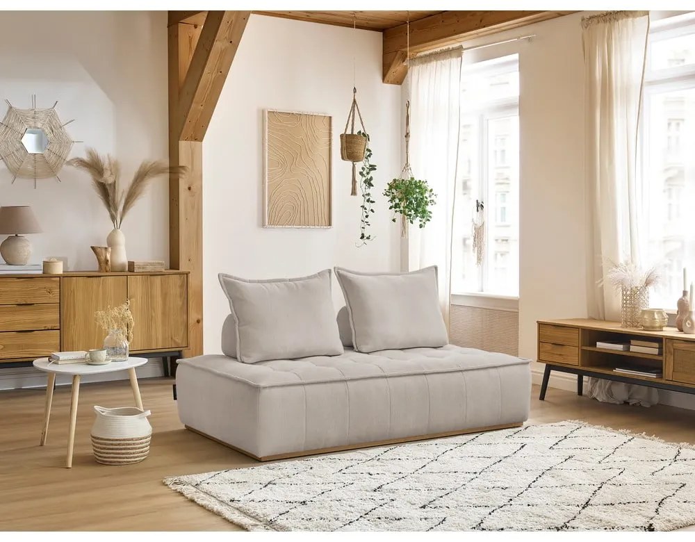 Beżowa sofa z tkaniny szenilowej 175 cm Elisa – Bobochic Paris