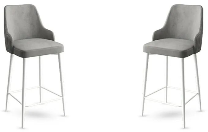 Zestaw krzeseł barowych Enox Grey and White, 2szt., 2 szt.