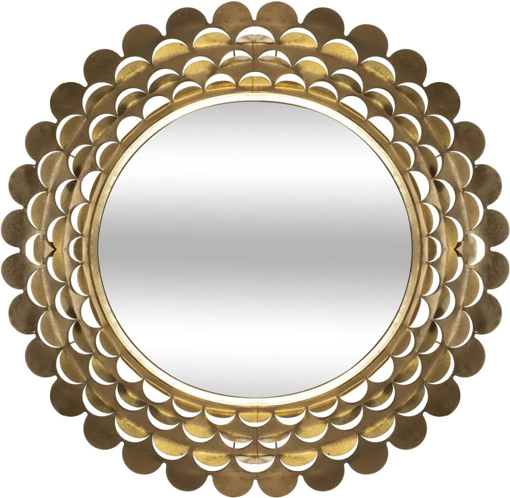 Lustro glamour złote, metalowa rama, Ø 91 cm