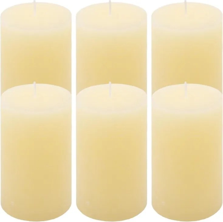 Zestaw świec rustykalnych, 11,5 cm, Ø 6,8 cm, kremowy, 6 szt