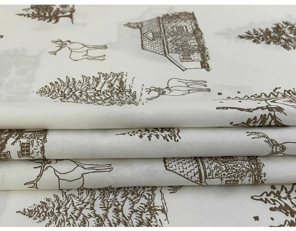 Świąteczna pościel bawełniana Zimowy krajobraz, 140 x 200 cm, 70 x 90 cm