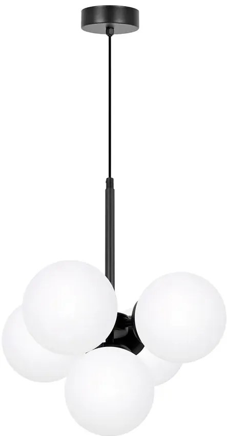 Biała lampa sufitowa z 5 szklanymi kloszami - A689 T4-D83