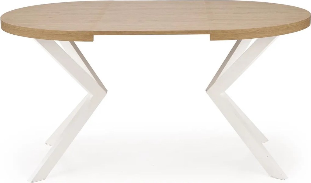 Okrągły rozkładany stół do jadalni Peroni dąb złoty / biały