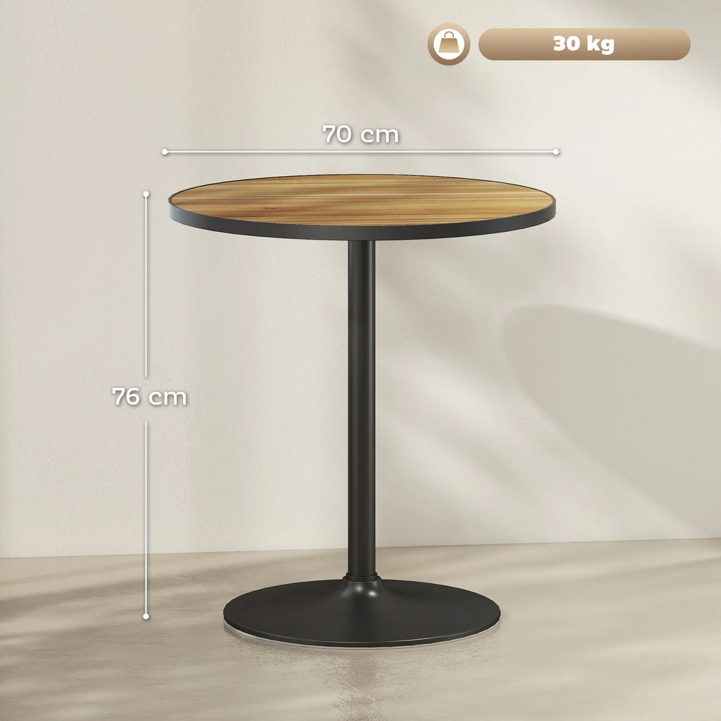 HOMCOM Okrągły Stół Jadalniany, Wykończenie Pod Dąb, Kompaktowy Design, dla 2-4 Osób, Dąb