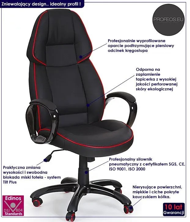 Czarny fotel obrotowy R4-R60