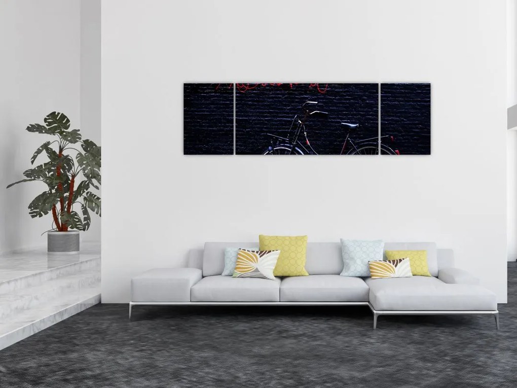 Obraz roweru w Amsterdamie (170x50 cm)