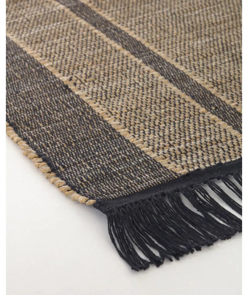 Czarno-naturalny dywan z wodorostów dwustronny 200x300 cm Brunilda – Kave Home
