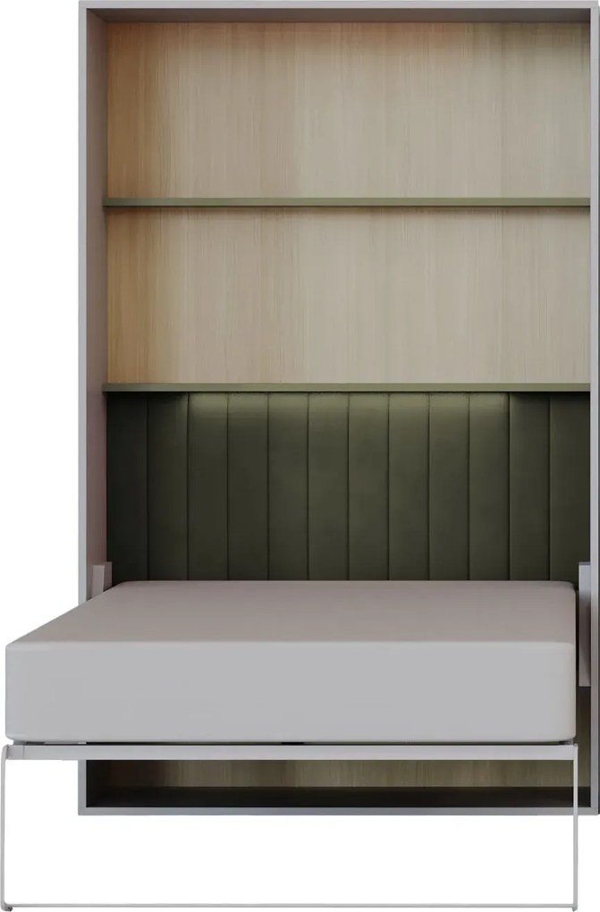 Półkotapczan pionowy z materacem 120x200 kaszmir + zielony A0-G62