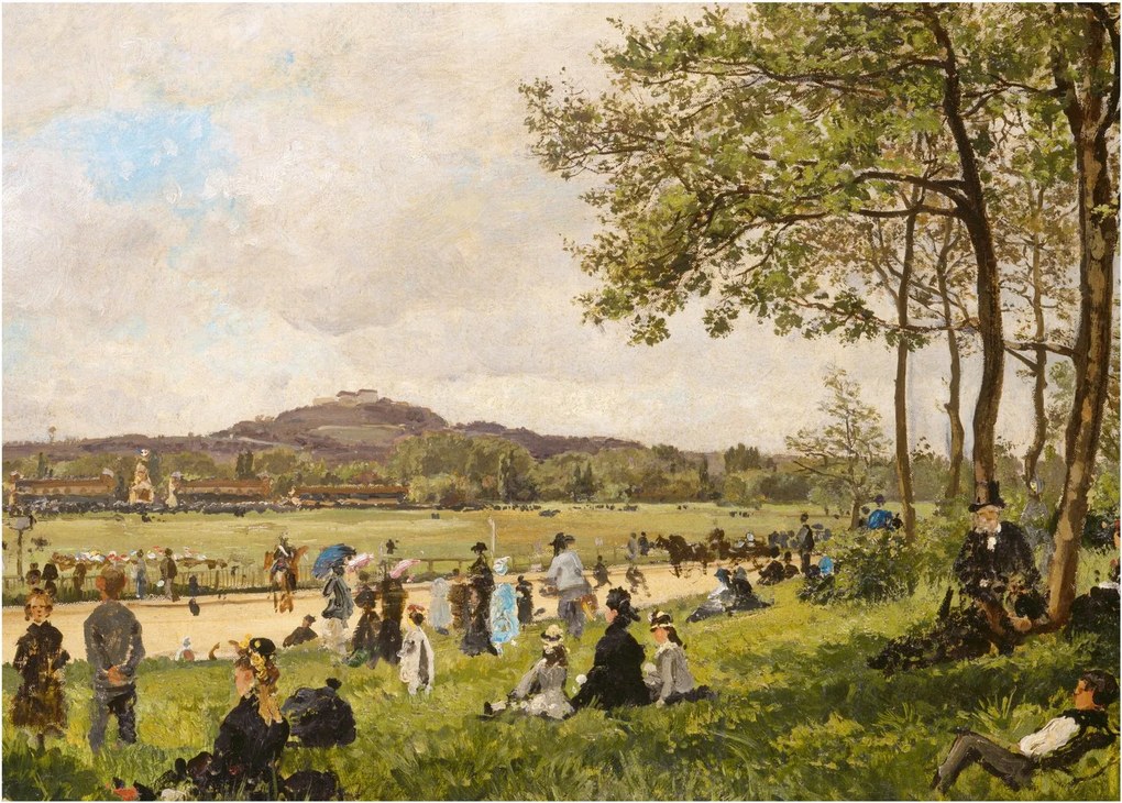 Obraz - French 19th Century, Race Course at Longchamps, reprodukcje (70x50 cm)