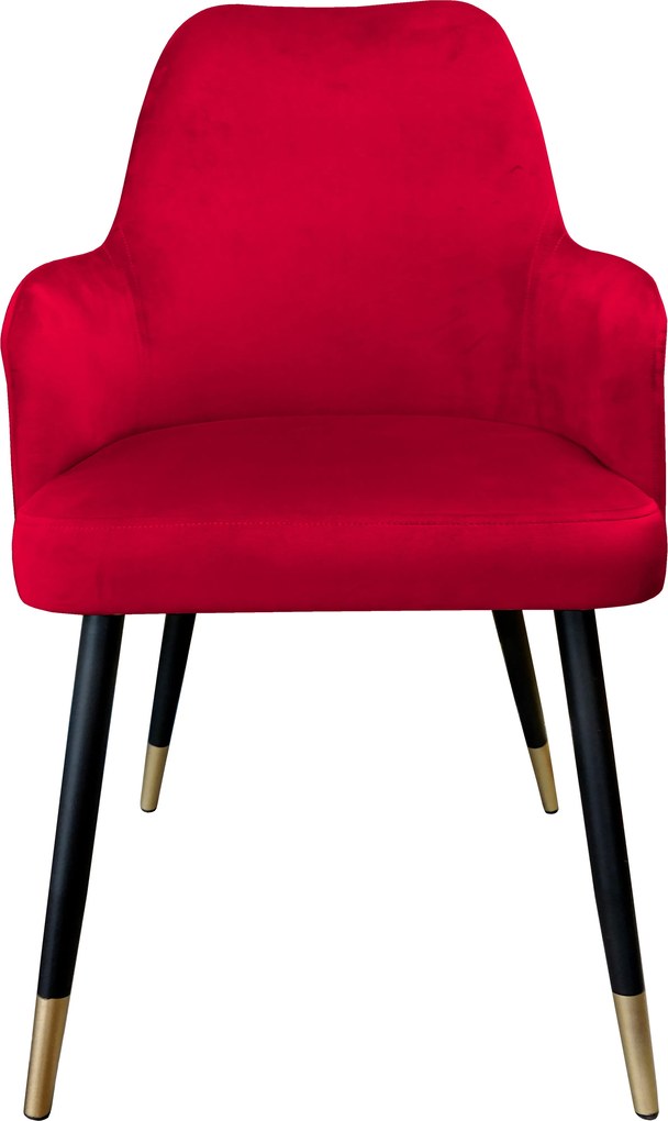 Krzesło WESTA tkanina Welur noga metalowa elegancki styl loftowy : Kolor nogi - Czano-złota stożek, Kolor tkaniny - VELVET - MG31, Typ siedziska - Siedzisko obrotowe 360°