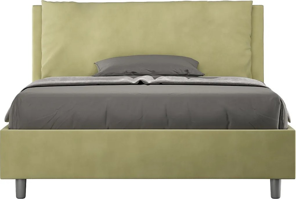 Łóżko bez stelaża tapicerowane 140x200 microfibra zielony Antea Large
