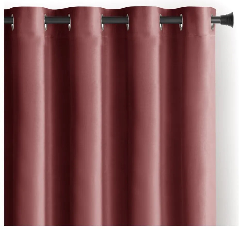 Różowa aksamitna zasłona częściowo zaciemniająca (dimout) 140x270 cm Eyelets – Restilo
