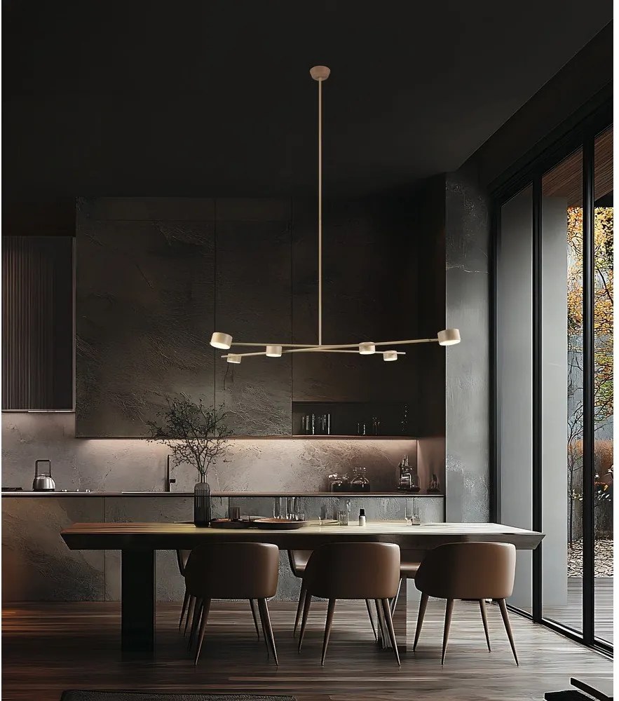 Beżowa metalowa lampa wisząca Coda – Trio Select