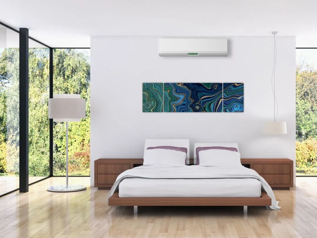 Obraz - Zielono - niebieski marmur (170x50 cm)