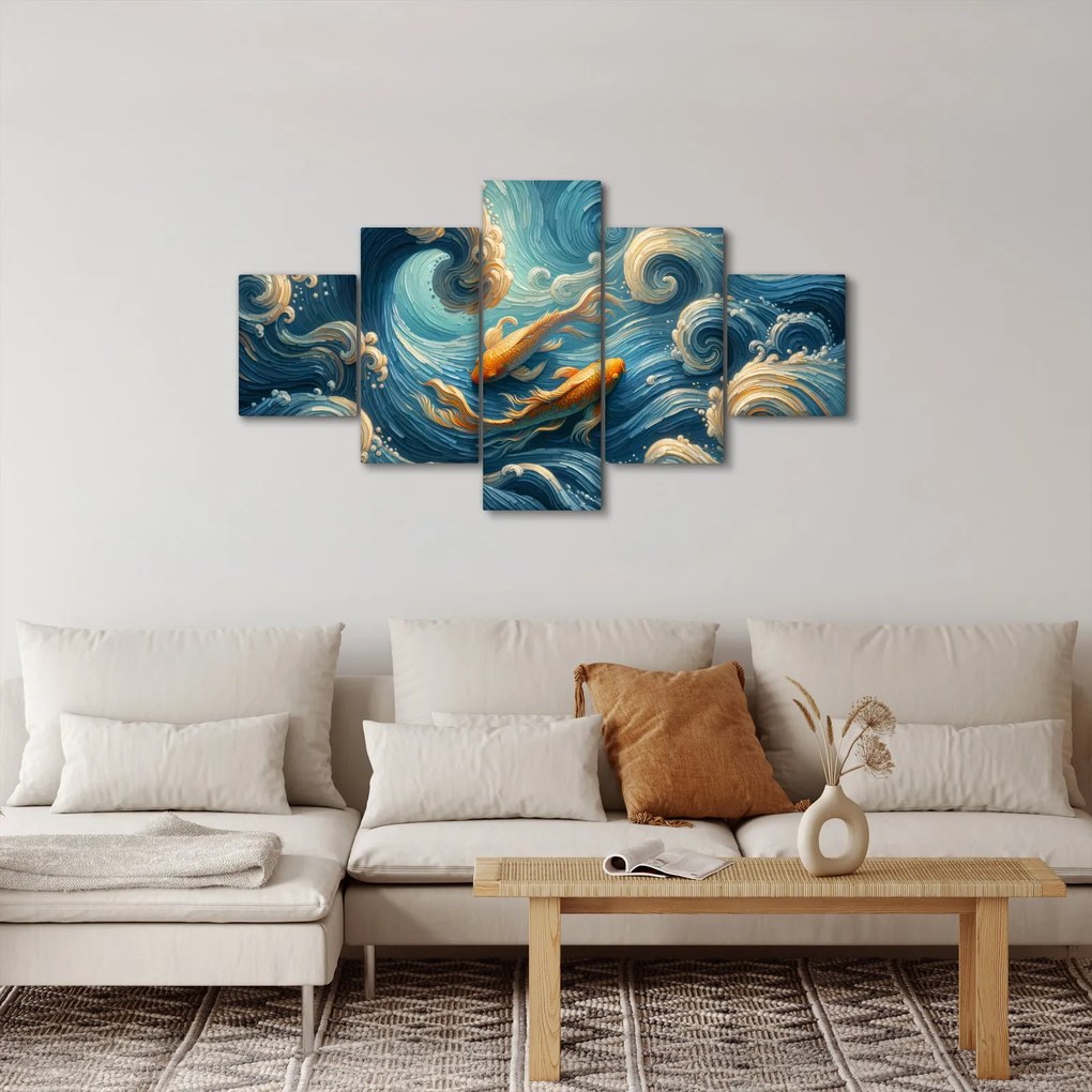 Obraz - Złote rybki (125x70 cm)