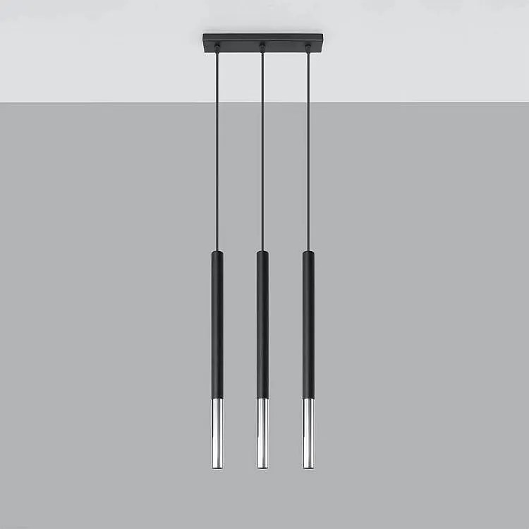 Lampa wisząca MOZAICA 3L czarna/chrom