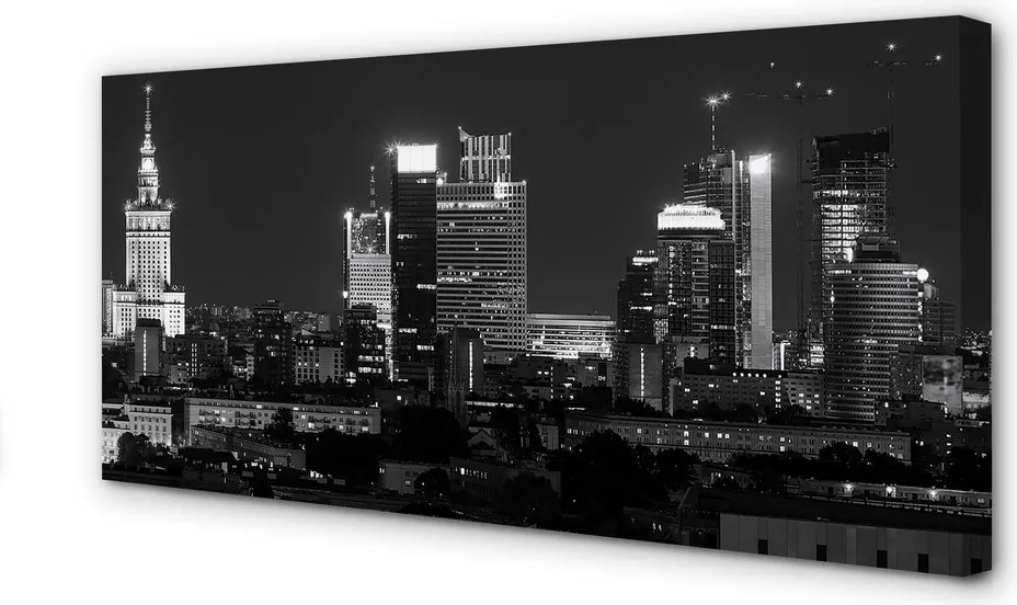 Obraz drukowany na płótnie Światła Warszawskiej Metropolii