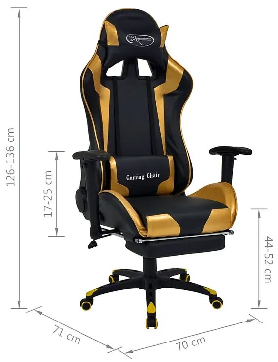 Czarno-złoty fotel gamingowy regulowany S1-P93