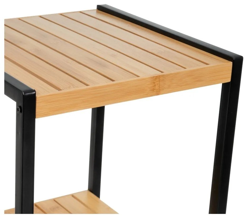 Czarno-naturalny bambusowy regał 30x70 cm – Casa Selección