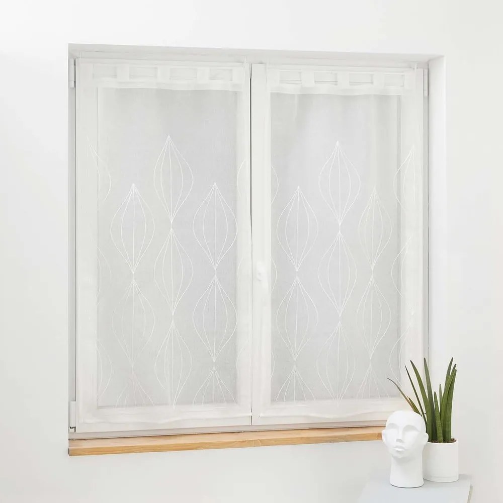 Białe firanki z woalu zestaw 2 szt. 60x90 cm Galactee – douceur d'intérieur
