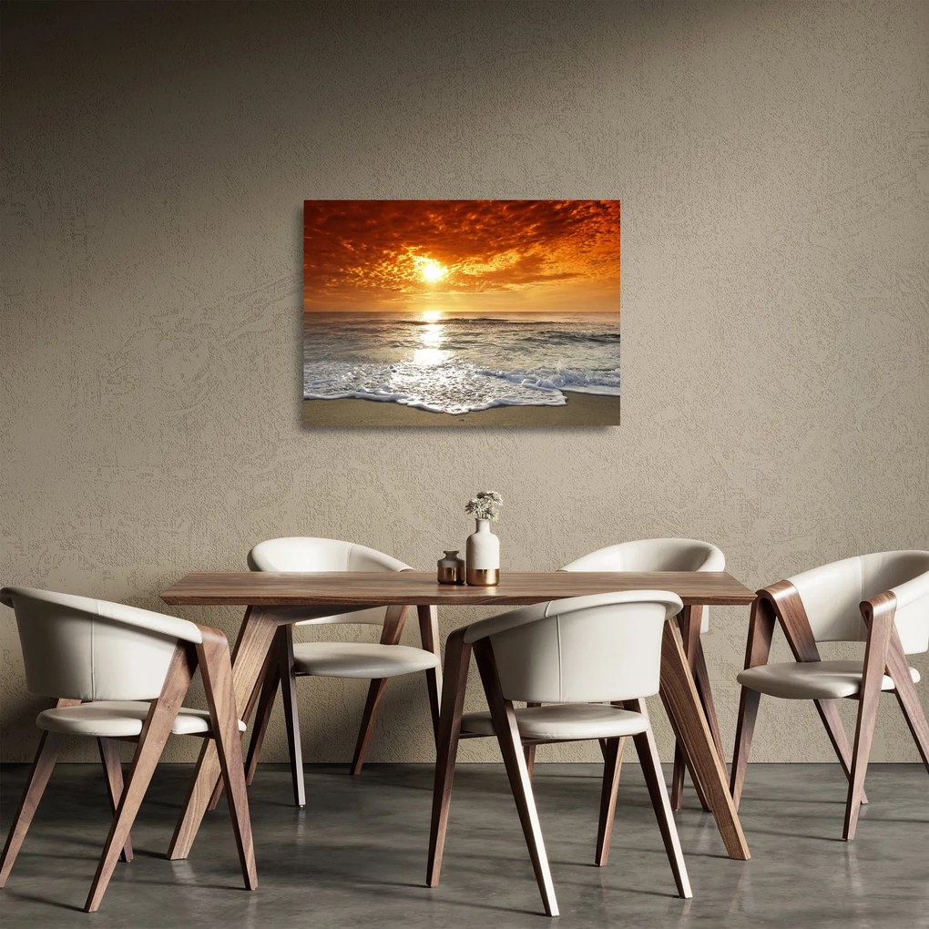 Obraz na szkle zachód słońca na Korsyce (70x50 cm)