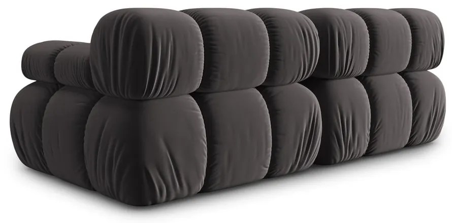 Ciemnoszara aksamitna sofa 188 cm Bellis – Micadoni Home