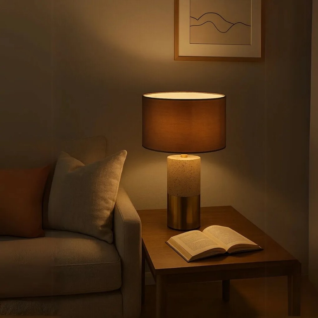 Rabalux 74219 dekoracyjna ceramiczna lampa stołowa Yelda, brązowy