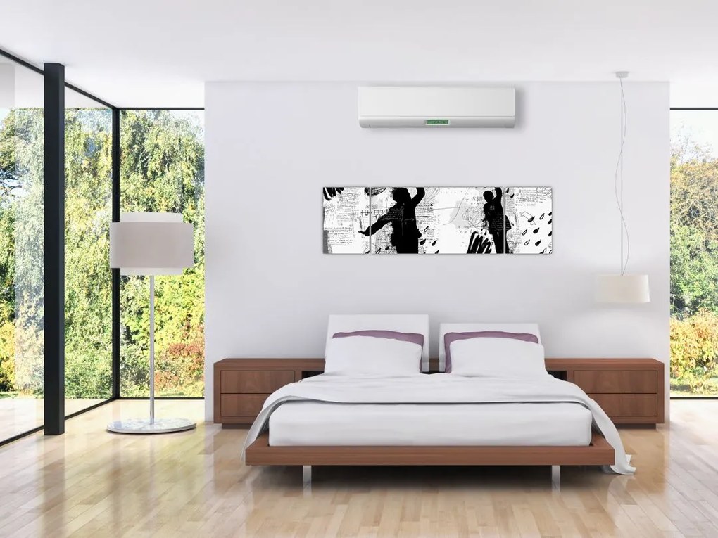 Obraz - Sztuka uliczna - zamieszanie (170x50 cm)