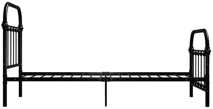 Czarne metalowe łóżko industrialne 90x200 cm - Etiosa