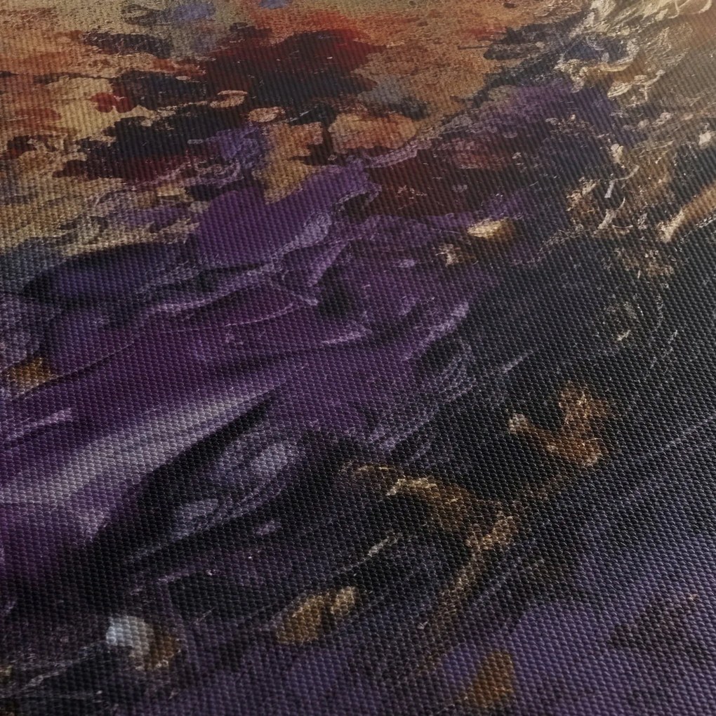 Obraz - Teksturowana abstrakcja (z zegarem) (90x30 cm)