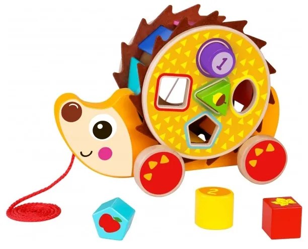 Tooky toy duży drewniany sorter jeż do ciągnięcia 2w1
